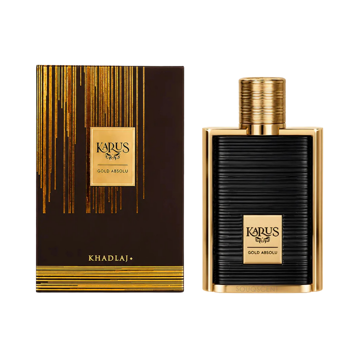 Khadlaj Karus Gold Absolu Eau de Parfum con su caja