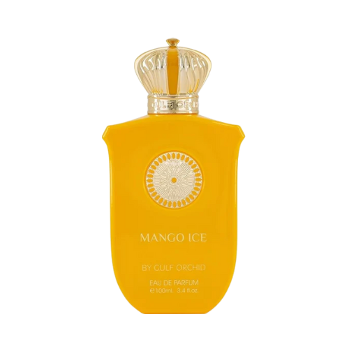 Mango Ice de Gulf Orchid, perfume frutal y tropical con mango jugoso, piña y toques florales. Una fragancia alegre, veraniega y llena de energía