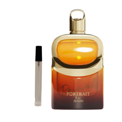 Muestra de Revival Portrait de Afnan, perfume moderno y envolvente con carácter oriental. Ideal para quienes buscan un aroma actual y distintivo