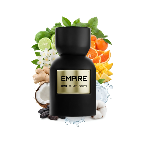 Botella del perfume Mykonos x RRQ Empire 50 ml
