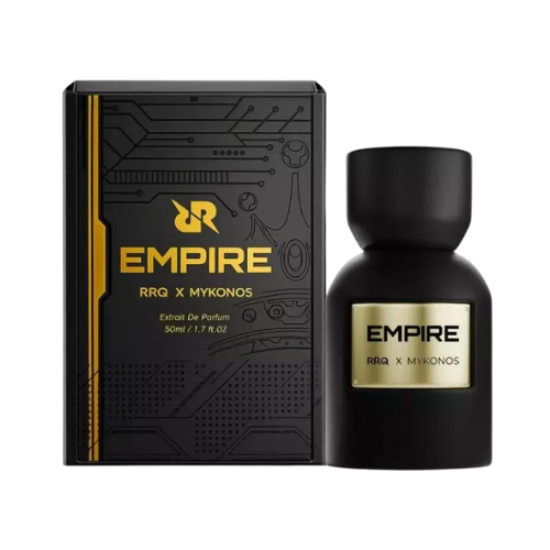 Mykonos x RRQ Empire 50 ml con su caja