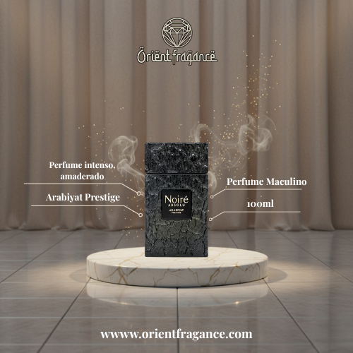 Noiré Absolu Arabiyat Prestige Eau de Parfum 100 ml presentación elegante perfume unisex oscuro y sofisticado