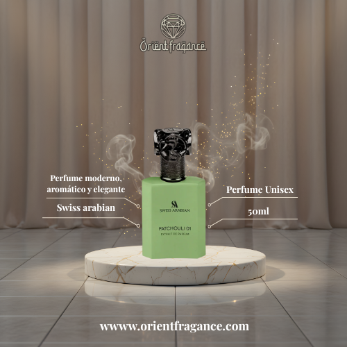 Swiss Arabian Patchouli 01 presentación elegante extrait de parfum unisex premium