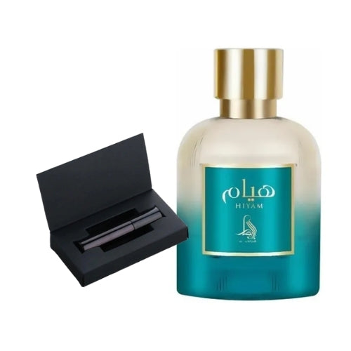 Botella del perfume unisex Al Absar Hiyam, una fragancia audaz con notas afrutadas y florales.