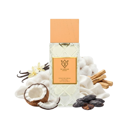 Detalle del frasco Powder Affair Extrait de Parfum de Bujairami