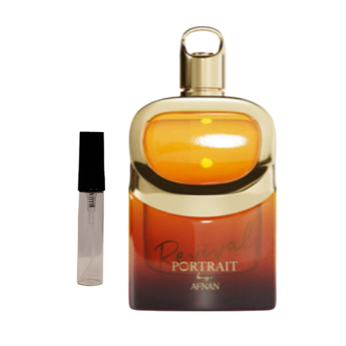 Muestra de Revival Portrait de Afnan, perfume moderno y envolvente con carácter oriental. Ideal para quienes buscan un aroma actual y distintivo