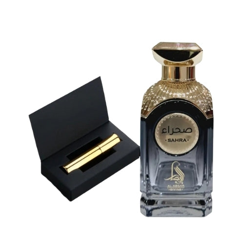 Con una apertura vibrante de canela, cardamomo y bergamota, un corazón cremoso de vainilla bourbon y elemí, y una base de praliné, almizcle y madera de guayaco, Sahra deja una estela irresistible.