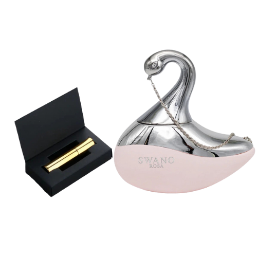 Muestra del perfume Swano Rosa, fragancia de lujo con esencia floral y oriental. Una combinación elegante y sofisticada disponible en Orient Fragance