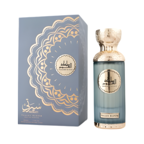Seerati Valley Bloom Mamlakat Al Oud presentación elegante perfume unisex floral luminoso