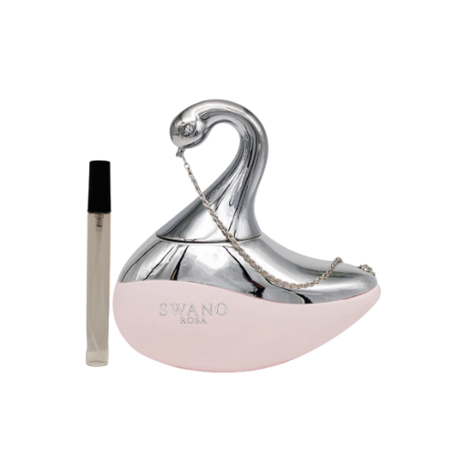 Muestra del perfume Swano Rosa, fragancia de lujo con esencia floral y oriental. Una combinación elegante y sofisticada disponible en Orient Fragance