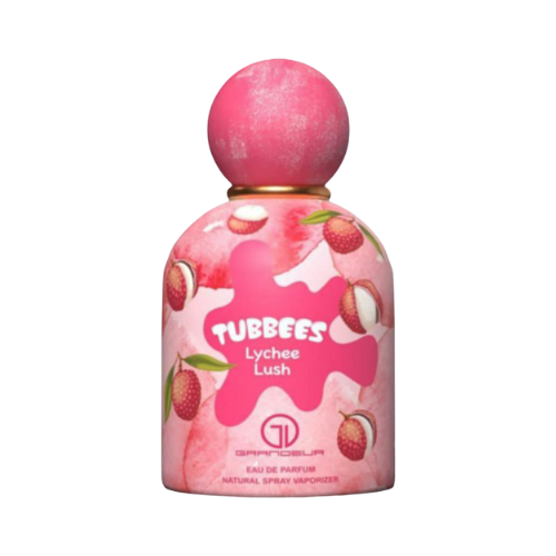 Tubbees Lychee Lush, perfume frutal con notas de lichi, frutas rojas y crema de vainilla. Un aroma alegre, brillante y adictivo