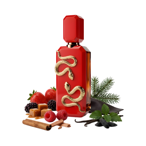 Veneno Scarlet acabado rojo brillante perfume unisex sofisticado